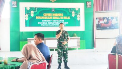 Kodim 1422 Maros Gelar Coffee Morning dan Halal Bihalal Bersama Insan Pers, Perkuat Sinergi Informasi
